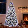 Makeatree 8 ft Prelit Snow Flocked Artificial Christmas Tree with