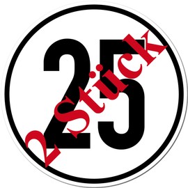 GreenIT 2 x 20 cm Sticker 25 km/h km/h Speed Car Bus Truck Trailer Sign