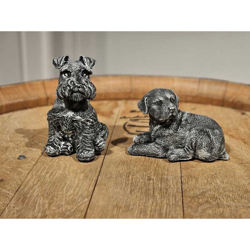 Generisch Schnauzer Dog Figurine Decoration in Grey, Home Decoration, Dog