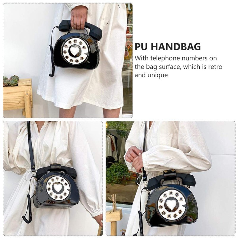 VALICLUD Shoulder Bag Phone Shaped Handbag Retro Top Handle Bag