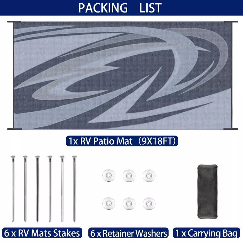 EEZ RV Products 9'x18'FT Heavy Duty Reversible/Dur - Vine Grey