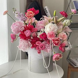 5M Artificial Pearls Beads Chain 8mm White Pearl String Pearl Bead String Garland Chain for DIY Crafts Party Decoration