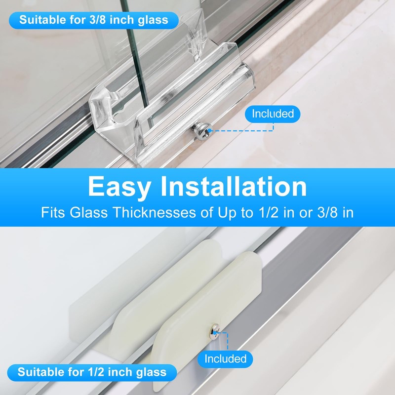 2-Size M6219 Sliding Shower Door Bottom Guide Combo Pack –