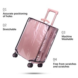 SHILIPAIJC 1 x Clear PVC Suitcase Cover Protection – Waterproof Suitcase Cover Protect Suitcase from Scratches Colouring – Suitable for Trolley Suitcase Luggage, transparent