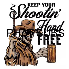 Unbranded Sublimation Print Shootin Hand Free Ready To Press Heat Transfer