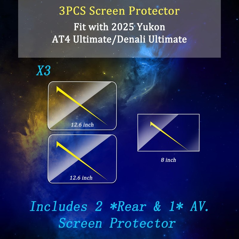 EUEKY 3PCS 2025 Yukon Tempered Glass Screen Protector Accessories 2025