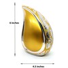 Golden Teardrop Urns for Human Ashes, Funeral Cremation Urn with