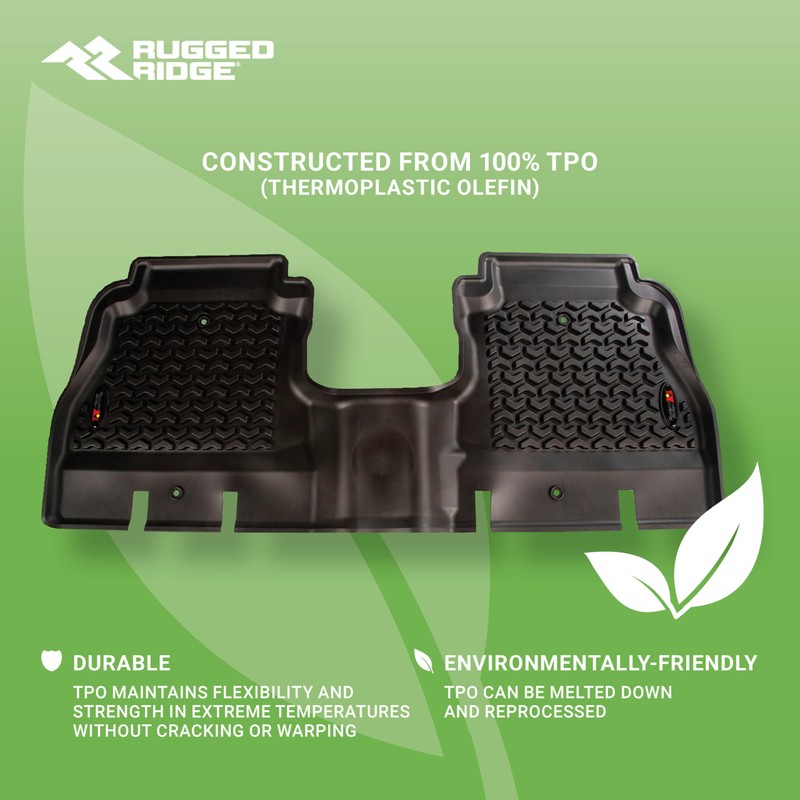 Rugged Ridge Rear Floor Liners Universal Fit | All-Terrain, Black