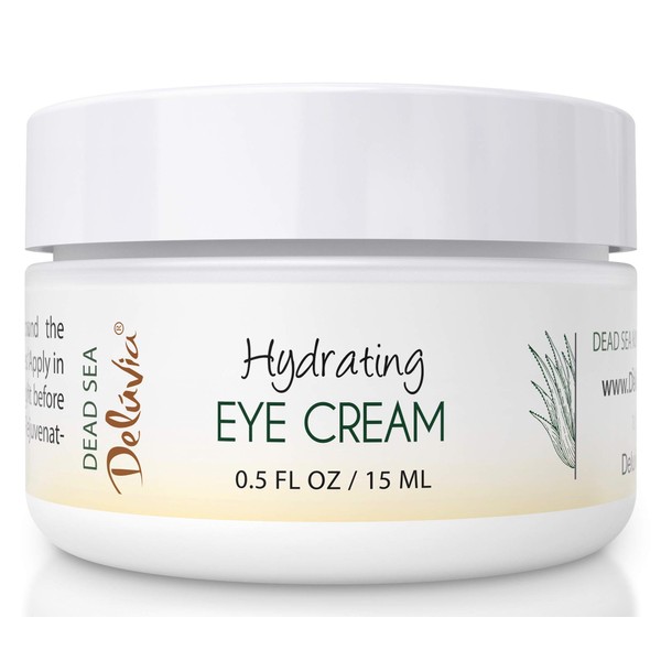 Eye Cream Moisturizer, Under Eye and Around Eye Hydrating Eye Cream, Organic Aloe Vera, Vitamin E, Rosehip Seed Oil for Dry Skin and Wrinkles.(.5 Oz) Skin Care by Deluvia
