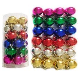 AllBeauty 24ct 40mm Christmas Balls Ornaments Essential Christmas Tree Decorations Shatterproof Christmas Decorations Indoor for The Home Holiday Christmas Party Decoration (4CM/6Colors, 24ct)