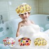 Shower Cap for Kids, 3 Pack Large Reusable Double Layer