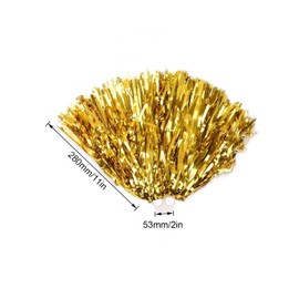 Cheerleader Pompoms, DEANKEJI Pack of 2 Gold Pompoms, Cheerleading, Pom Poms Cheerleading with Ring Clasp, Cheers Can Be Used for Dancing, Cheerleading and Sports Parties