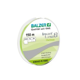 Balzer Iron Line Chartreuse Braided Fishing Line, Diameter / Load Capacity: 0.12 mm / 9.8 kg 150 m