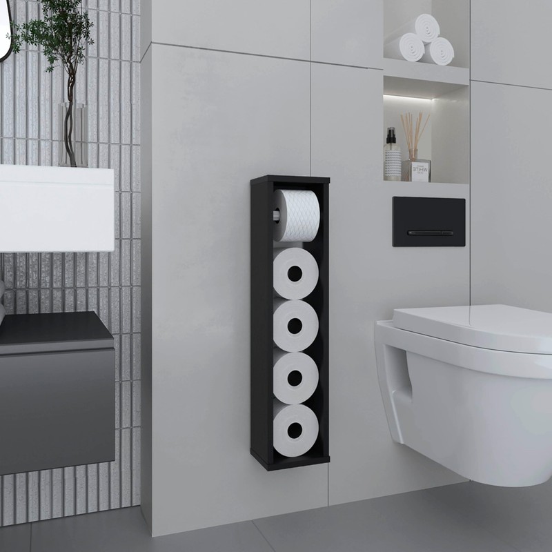Tuhome Bali 28-Inch Toilet Paper Holder Shelf Organizer with Multiple