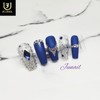 Bling Blue Handmade Nail Tips - Long Round / 블링블루