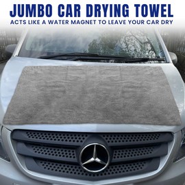 Towelogy® XXL Car Drying Towel Ultra Absorbing Mammoth 6.45 SQ FT One Pass Washing Detailing Microfibre Towels For Cars, SUV, Caravan, Trucks and Boats (1, Grey)