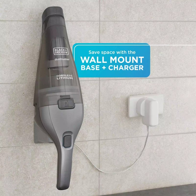 BLACK+DECKER Cordless Vacuum Cleaner Dark Grey 13oz Dustbowl Lightweight Portable