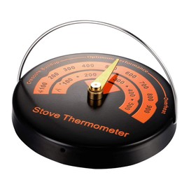 VOANZO Magnetic Wood Stove Thermometer Fire Oven Thermometer Smoke Temperature Gauge to Prevent Damage Stove Fan by Overheating