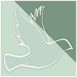 Large 460mm 'Dove' Clear Static Window Cling Sticker/Decal (White) (WC00012531)