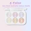 6 Color Face Cheek Highlighter Makeup Palette Shimmer Glitter Iridescent