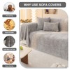 STACYPIK Textured Gray Sofa Covers Wear-Resistant Thickened Slipcovers Couch Protector
