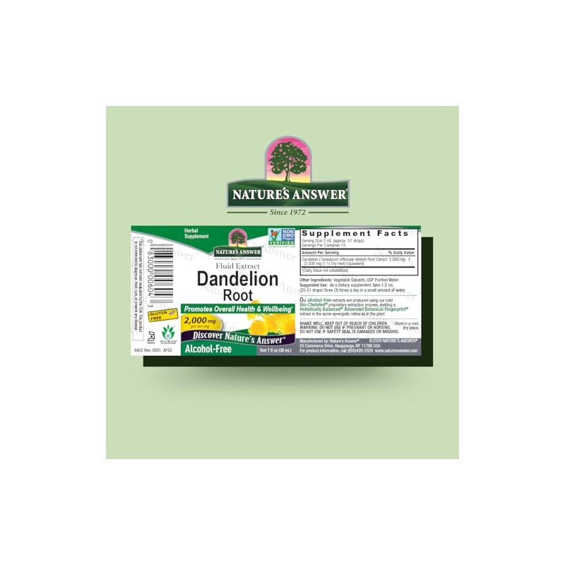 Nature's Answer | Dandelion Root, 2 000 Mg, 1 Oz