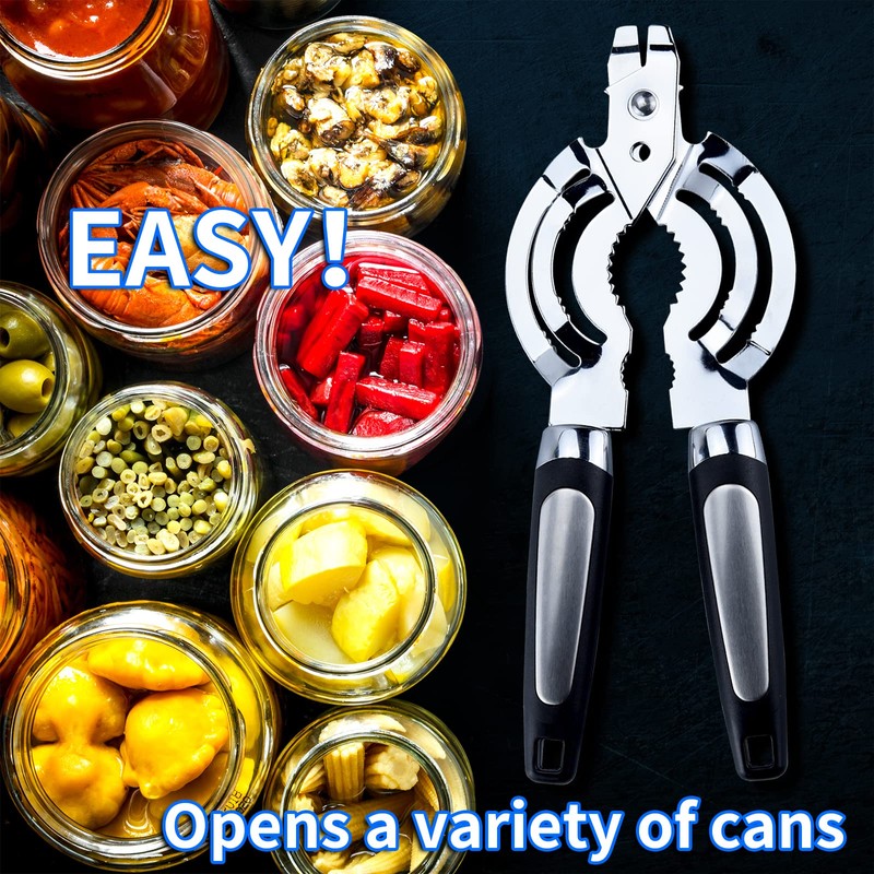 Zoiwdur Jar Opener, Multi Jar Opener for Weak Hands, Stainless