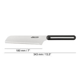 ARCOS Kitchen Knife 7 Inch Stainless Steel. Table Knife for Peeling Fruits and Vegetables. Ergonomic Polypropylene Handle. Suitable for all types of food. Series B-Line. Color Black and White.