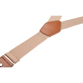 JRHEJTFZ Suspenders for Men Adjustable Y Back Elastic with Strong Clips Khaki