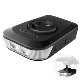 RAVEMEN FR1100SE Bicycle Light, 1,100 Lumens, Headlight, For Night Driving, Cyclone Mounting, Compatible with Garmin/Wahoo/Bryton, etc., Cyclone Charging, USB-C Rapid Charging, Auto On/Off, Long