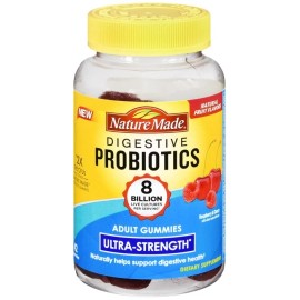 Nature Made Digestive Probiotics Gummies Ultra Strength Raspberry & Cherry 42 EA