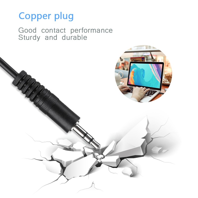 3.5mm Copper Male to Male Shielded Audio Cable for Speakers
