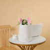 Easter Baskets, Rabbit Canvas Bucket with Handle Canvas for Easter