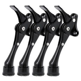 KOVOSCH 4 Pack Kickdown Door Stoppers 4 Inches, Heavy Duty Door Stoppers for Bottom of Door, Door Stop with One Touch and Soft Rubber Tips, Zinc, Black
