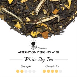 TWG Tea - White Sky Tea - White Tea - Ylang Ylang Flowers - 15 Hand Sewn Cotton Tea Bags - Gift Set