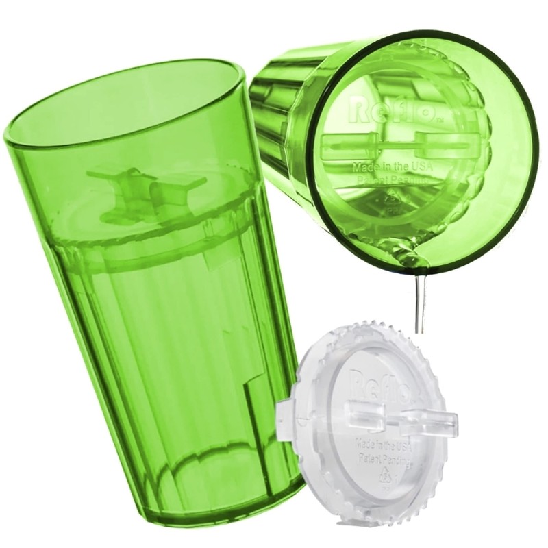 Reflo Smart Cup Bundle (Green 2-Pack) Baby-Led Weaning Montessori Cup