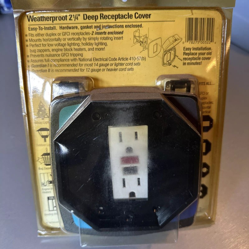 INTERMATIC INC 2 1/4” DOUBLE GANG CLEAR WEATHERPROOF RECEPTACLE COVER
