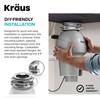 KRAUS WasteGuard 1/2 HP Continuous Feed Garbage Disposal with Ultra-Quiet