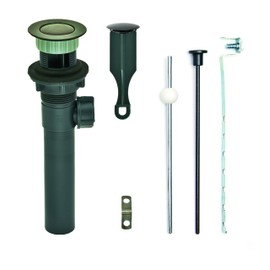 PF WaterWorks Bathroom Sink/Lavatory Pop-Up Drain, Gray ABS Body with Overflow; Oil Rubbed Bronze; PF0735-ORB-GR