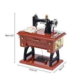 Kitchnexus Vintage Music Box Mini Sewing Machine Mechanical Toy Home Table Decoration Gift