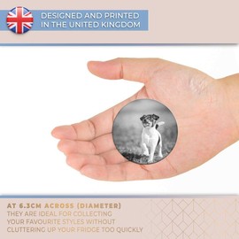 Destination Vinyl ltd Magnet for Refrigerator, Fridge BW - Cute Fox Terrier Dog Puppy for Office, Cabinet and Whiteboard, Magnetic Stickers, 38169