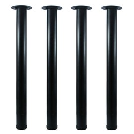 QLLY 24 inch Adjustable Tall Metal Desk Legs, Office Table Furniture Leg Set, Set of 4 (Black)