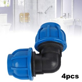 4Pcs Elbow Connector, PE Plastic Water Connector, Water Pipe 32mm to 32mm Elbow, Versatile Water Pipe Fitting, Space Saving Easy Installation