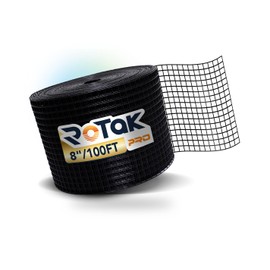 Rotak Critter Guard PRO - 8in x 100ft Solar Panel Bird Prevention Roll Kit Pairs with Fastener Clips - Heavy Duty Galvanized Black PVC Coated ½ inch Wire Roll Mesh (8" x 100)