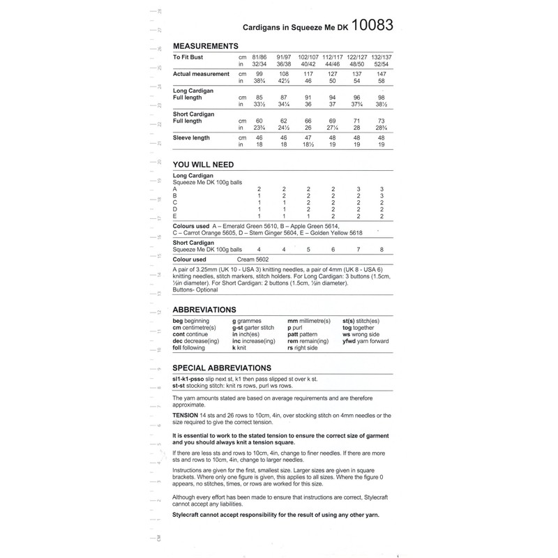 Stylecraft DK Knitting Pattern - 10083 Ladies Cardigans (Easy Knit