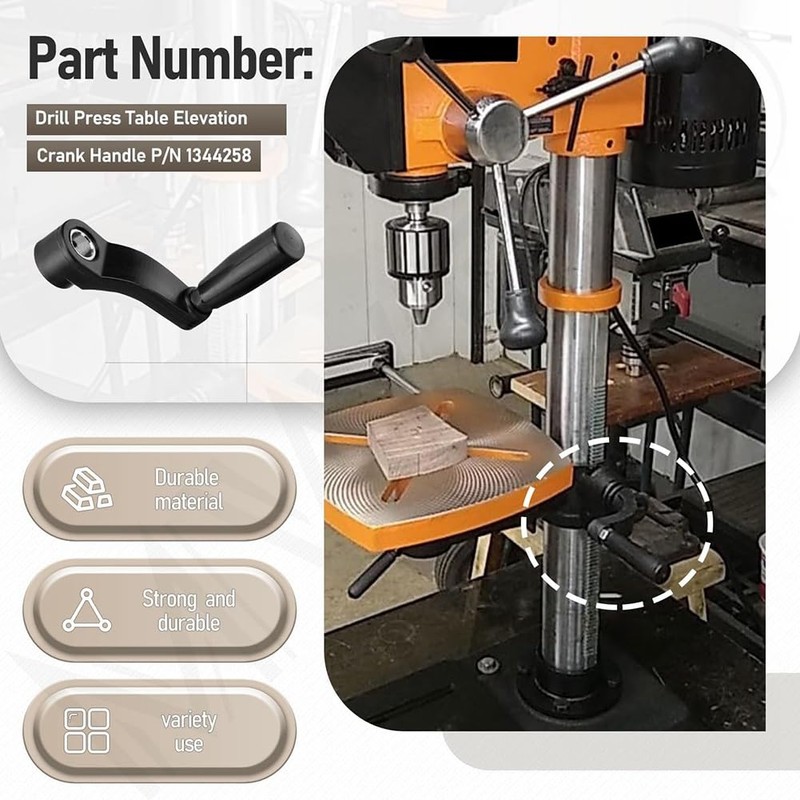 Sknrlko Drill Table Elevation Crank Handle P 1344258 for Drill