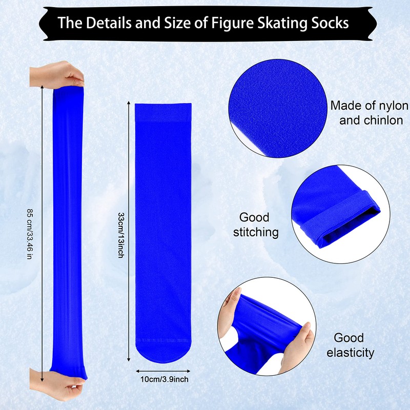 SATINIOR 6 Pairs Ice Skating Socks Roller Skating Socks High