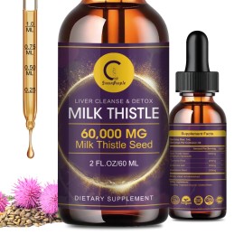 Liver Cleanse Detox Milk Thistle Extract Liquid Drop with Dandelion Turmeric