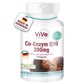 Co-Enzym Q10 200mg - 60 Kapseln Ubichinon für 60 Tage - 100% vegan - Hochdosiert | Qualität aus Deutschland von ViVe Supplements