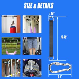 6 Sets Tree Swing Straps Hanging Kit Strap, 50cm x 25mm Heavy Duty Hammock Strap, Adjustable Swing Hanging Straps with 6 Carabiner Hooks & 6 D-rings, for Tree Swings Hammocks(30CM) (50cm*25 * 6pack)